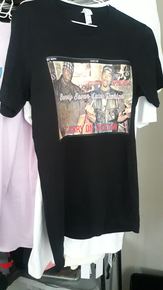 Black Greatest of Hip Hop Carry On Tradition Printed Tee Shirt