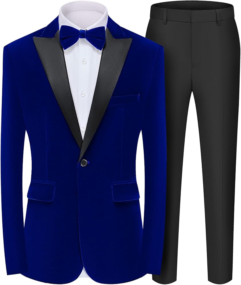Male Business Suit Set 1 Blue Black