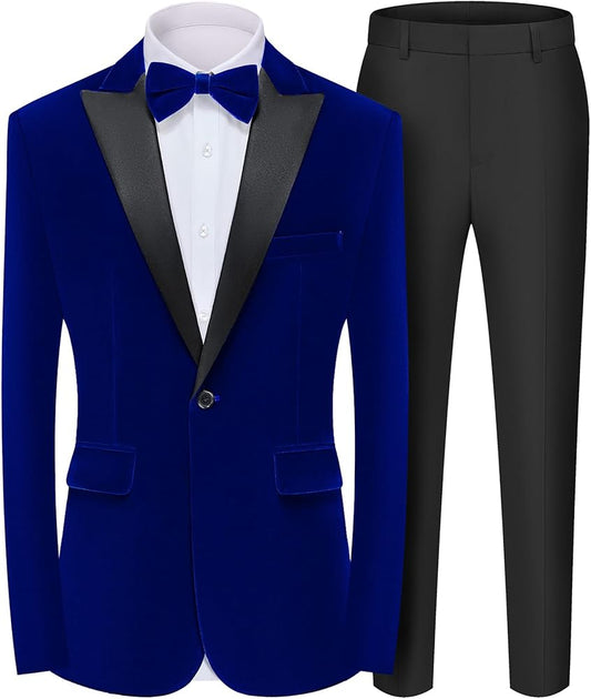 Male Business Suit Set 1 Blue Black