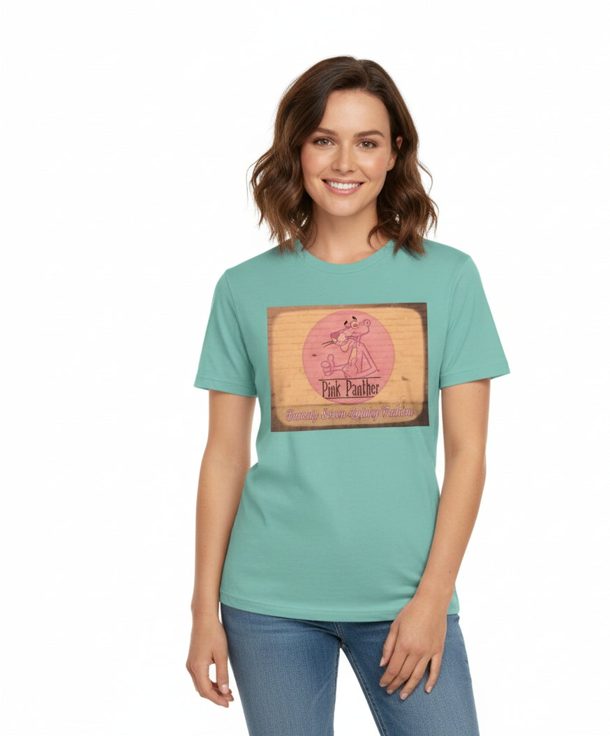 Pink Diamond Tile Blue Printed Logo Tee Shirt