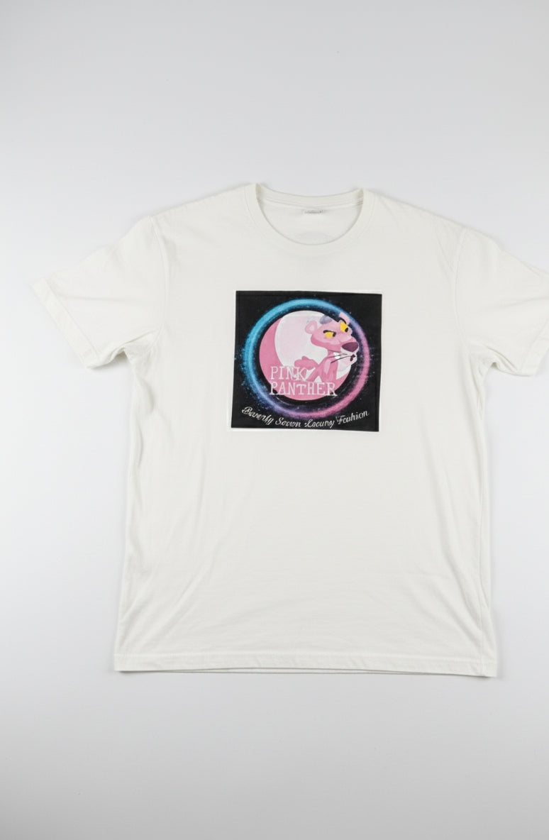 White Pink Diamond Printed Tee Shirt