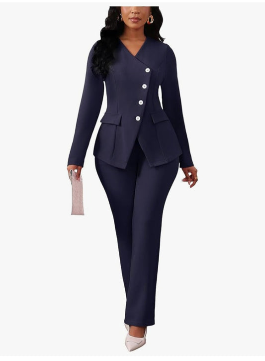 Female Business Suit Set 1 Navy Blue